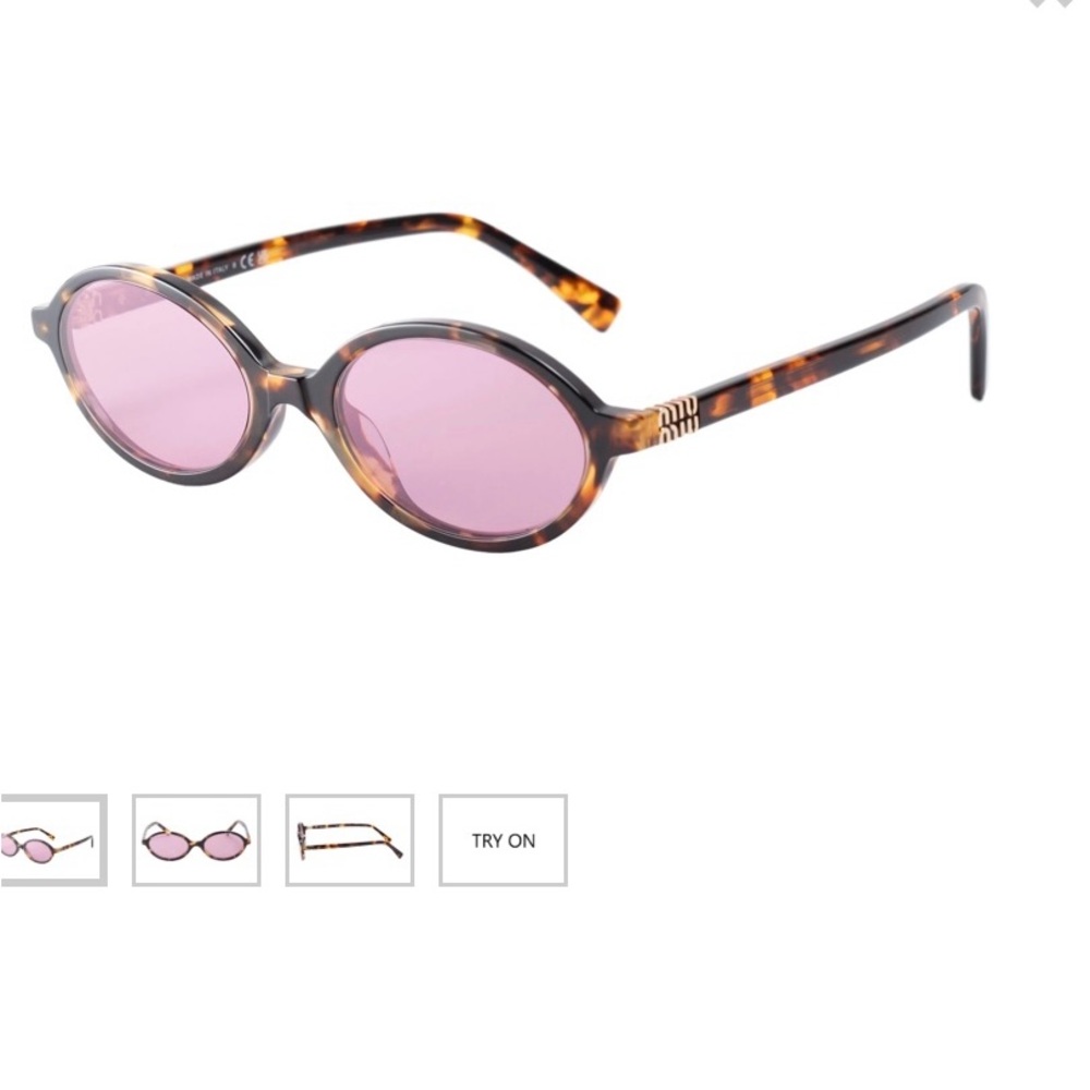 Miu Miu Tortoise Sunglasses with Rose Lenses